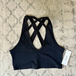 Urban Outfitters Black Cross-Back Crop Top